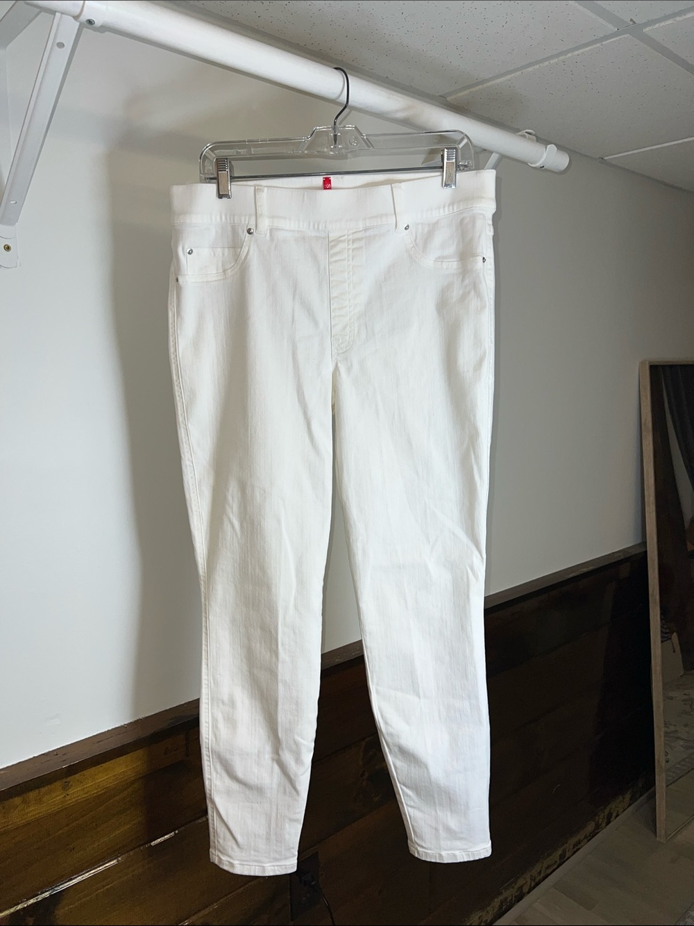 SPANX White High-Waist White Stretch Jeans- XL